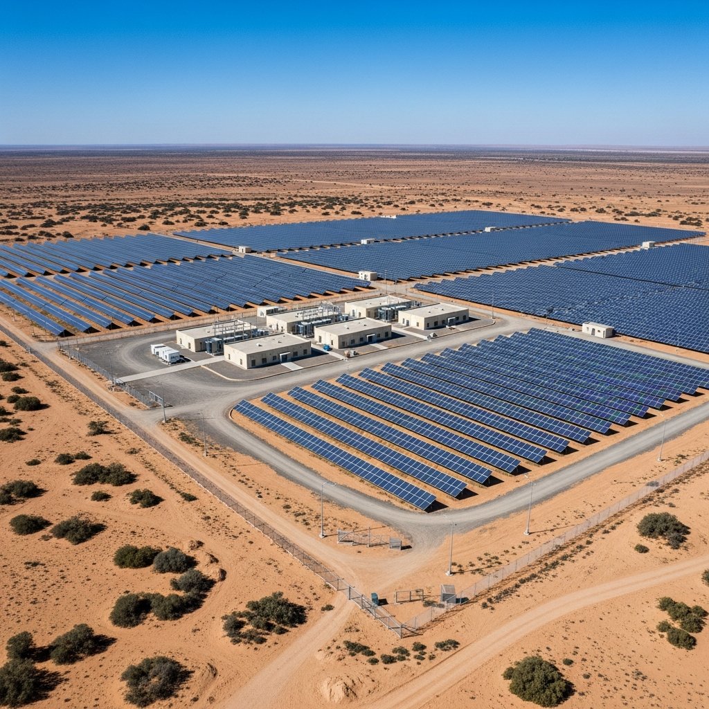 Aerial view of 1MW solar plant